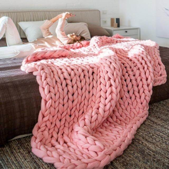 Thick Line Sofa Knitted Blanket