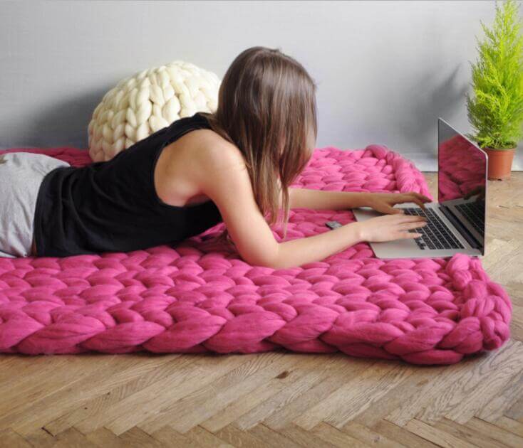 Thick Line Sofa Knitted Blanket
