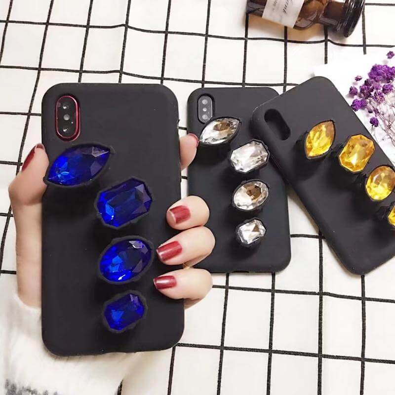 Luxury iPhone X Finger Diamond Ring Case