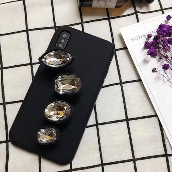 Luxury iPhone X Finger Diamond Ring Case