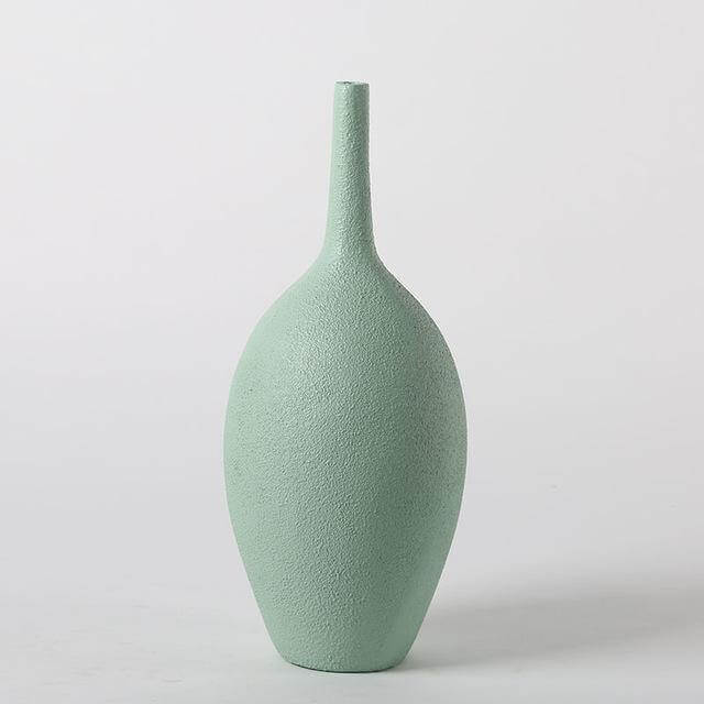 Interior Green Resin Flower Stone Vase for Home Decoration