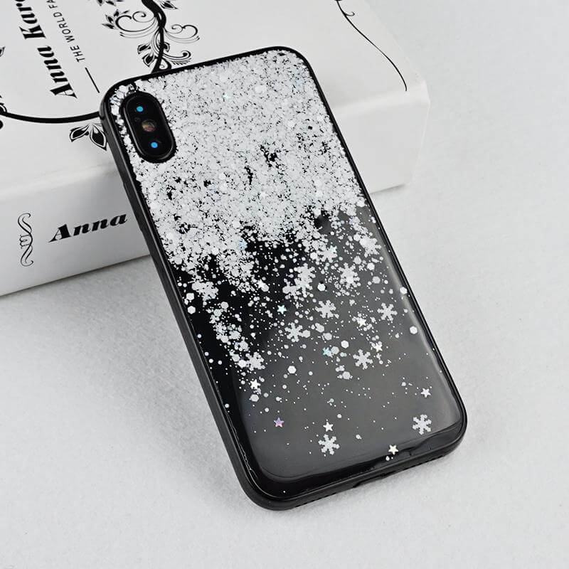Winter Snowflake Clear Case For iPhone X and Other Models