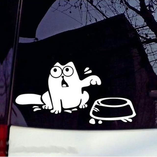 Hungry Cat Bowl Car Gas Fuel Tank Cap Cover