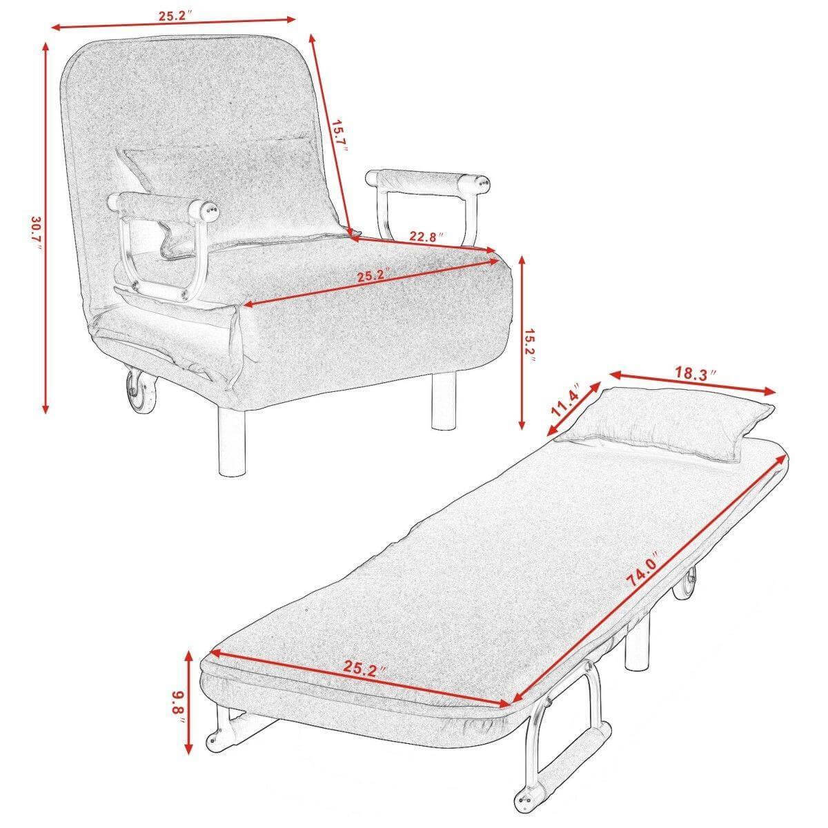 Modern Folding Lounge Convertible Chair