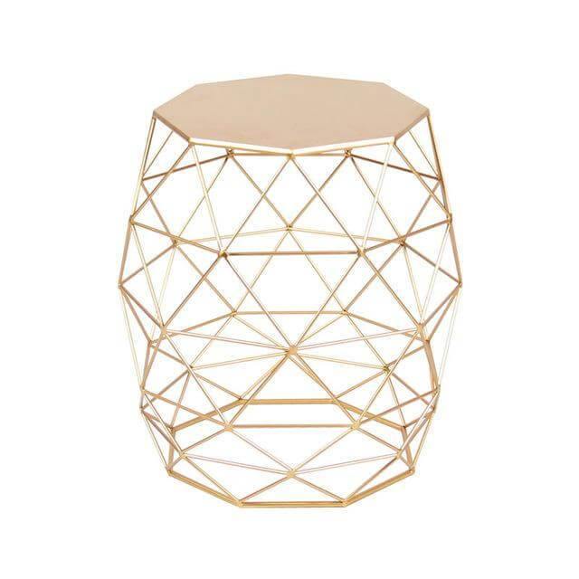 Metal Gold Color End and Side Table