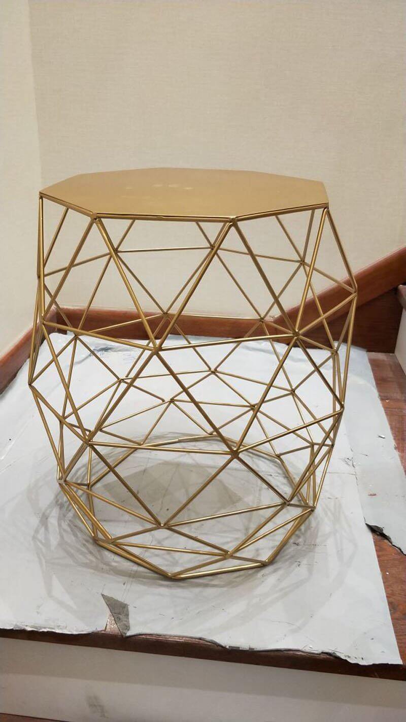 Metal Gold Color End and Side Table