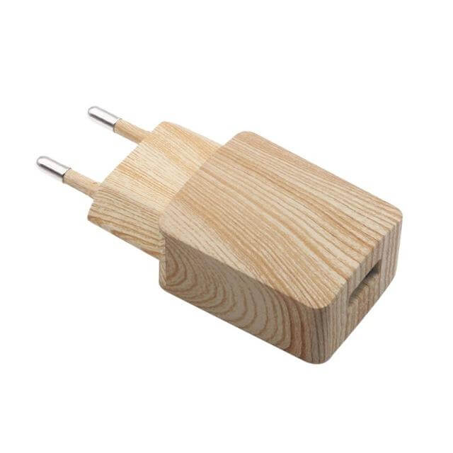 Wooden Single Fast USB Mobile Phone Charger