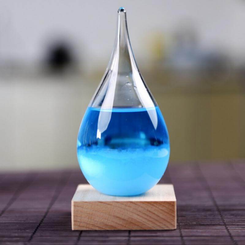 Storm Glass Forecast with Wood Base for home Decoration