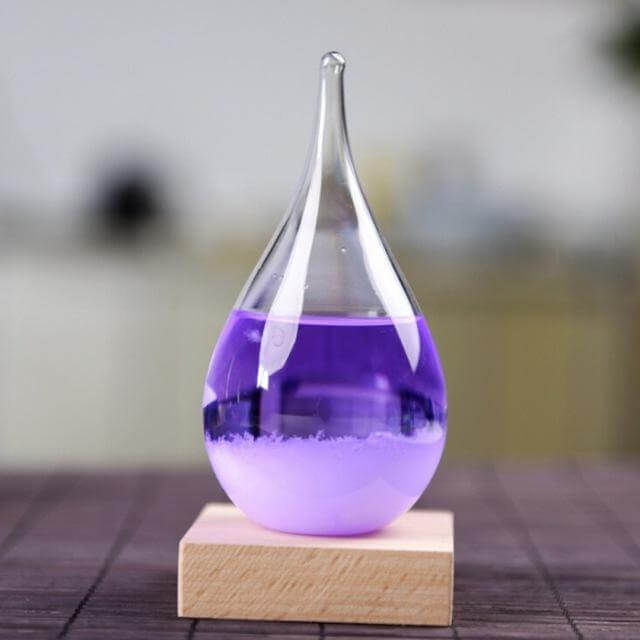 Storm Glass Forecast with Wood Base for home Decoration