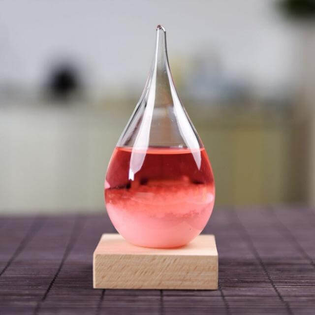 Storm Glass Forecast with Wood Base for home Decoration