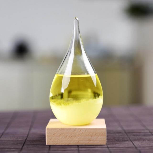 Storm Glass Forecast with Wood Base for home Decoration