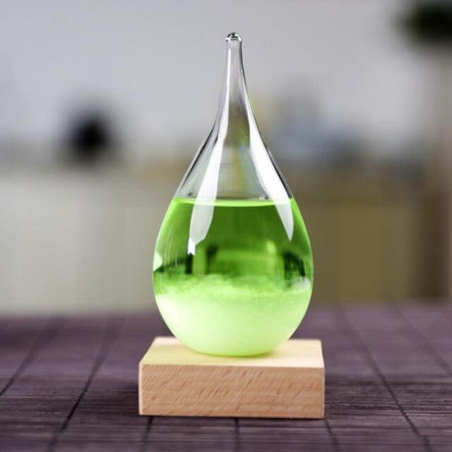 Storm Glass Forecast with Wood Base for home Decoration