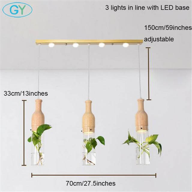 Wooden Modern LED Plant Pendant Lights