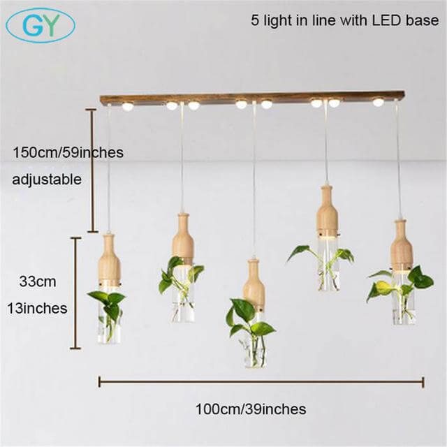 Wooden Modern LED Plant Pendant Lights