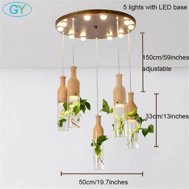 Wooden Modern LED Plant Pendant Lights