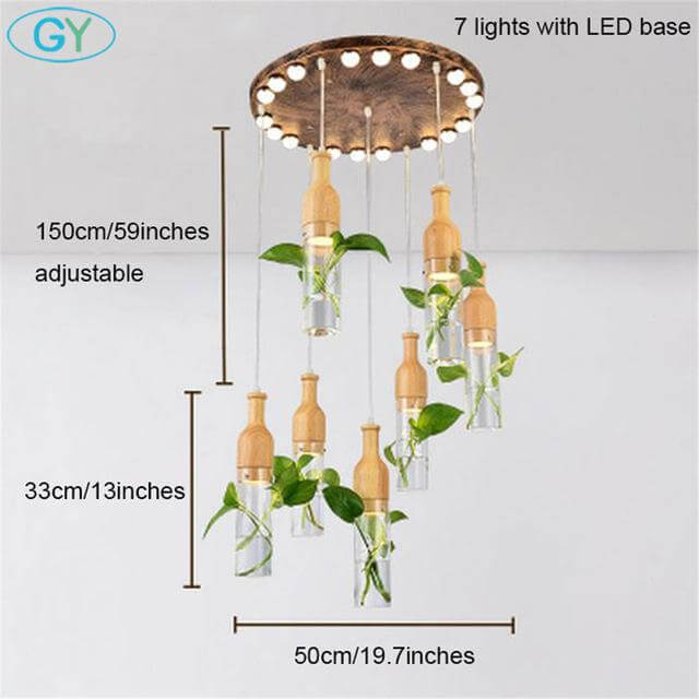 Wooden Modern LED Plant Pendant Lights