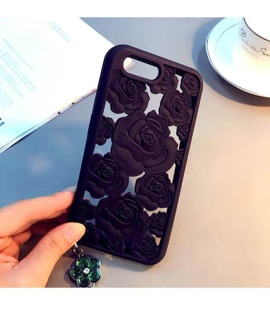 Luxury Hollow Out Rose Soft Silicone Iphone Case