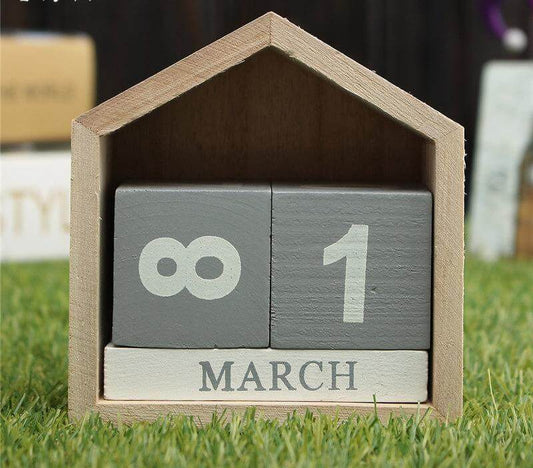 Wood Block Calendar Home Decoration - UTILITY5STORE