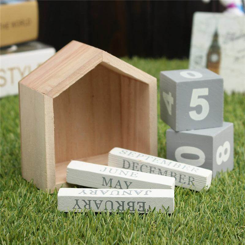 Wood Block Calendar Home Decoration - UTILITY5STORE