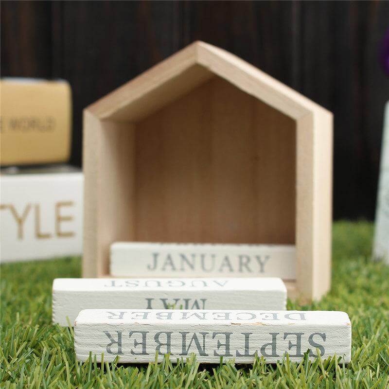 Wood Block Calendar Home Decoration - UTILITY5STORE