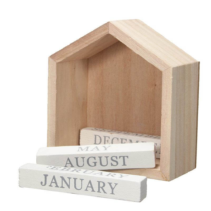 Wood Block Calendar Home Decoration - UTILITY5STORE