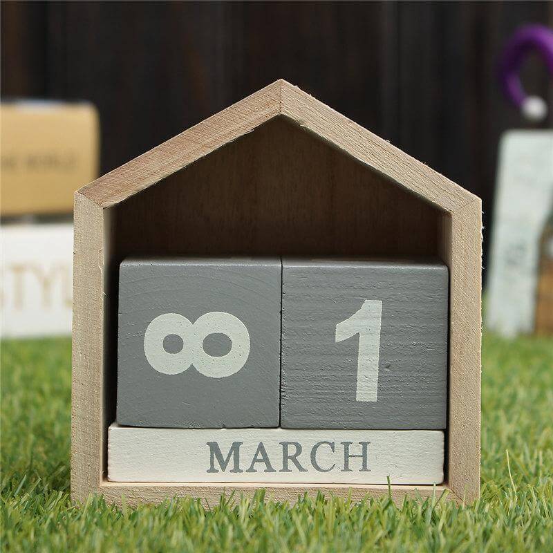 Wood Block Calendar Home Decoration - UTILITY5STORE