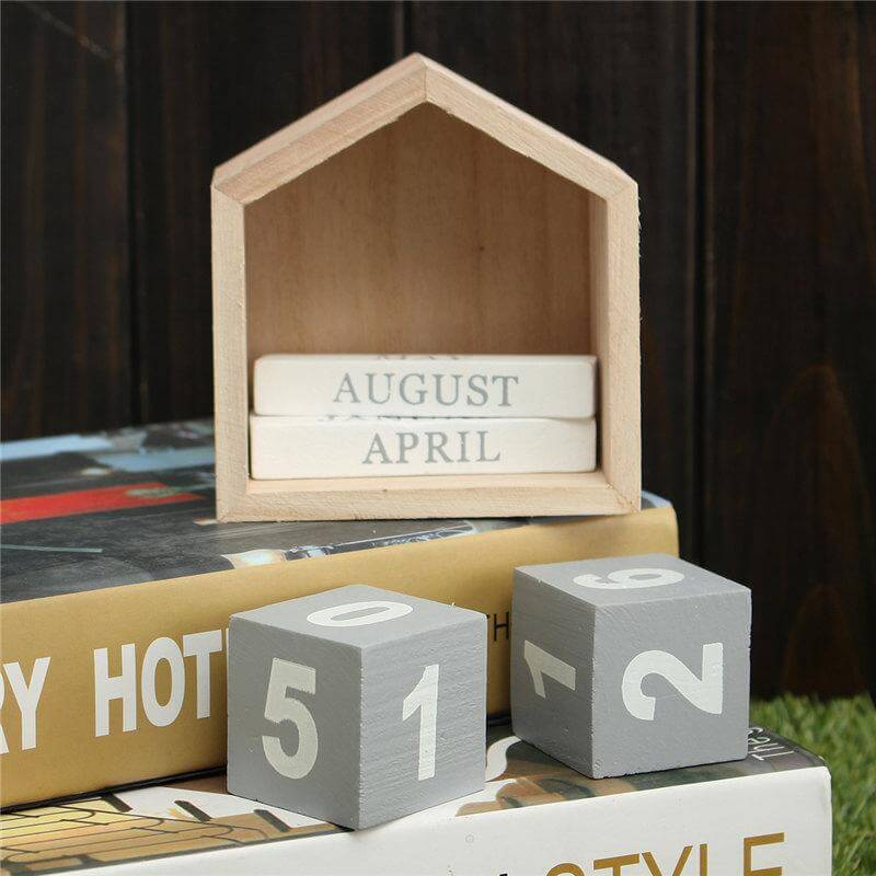 Wood Block Calendar Home Decoration - UTILITY5STORE