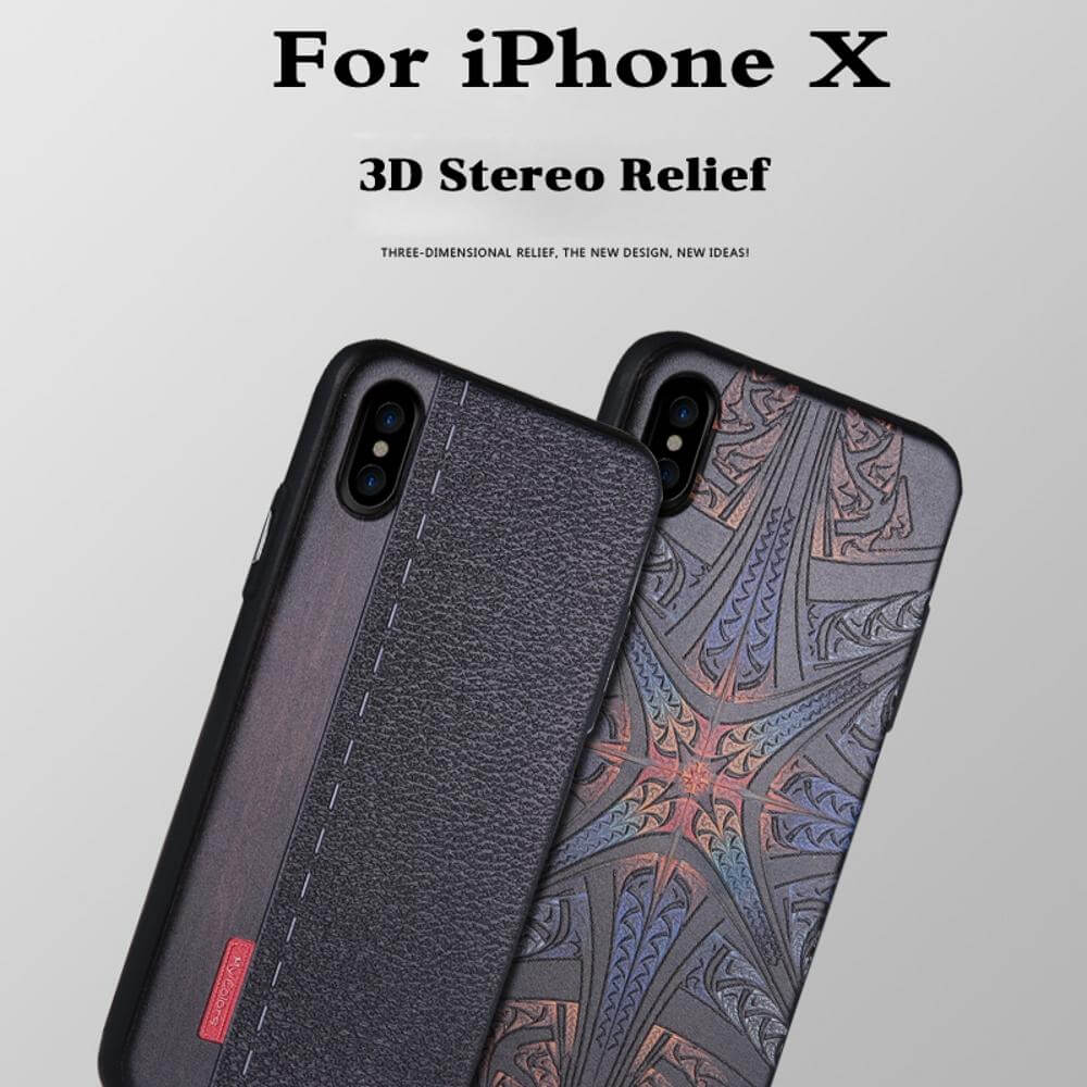 High Quality 3D Relief Print Soft Iphone X Case