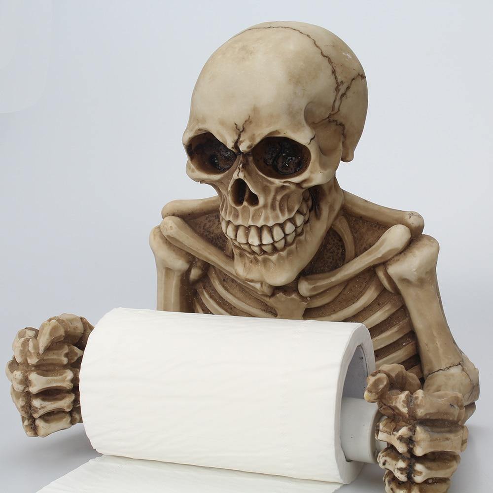 Gothic Skull Toilet Paper Holder Rack