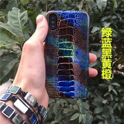 Luxury Real Genuine Natural Ostrich Legs Skin Leather Iphone X Case