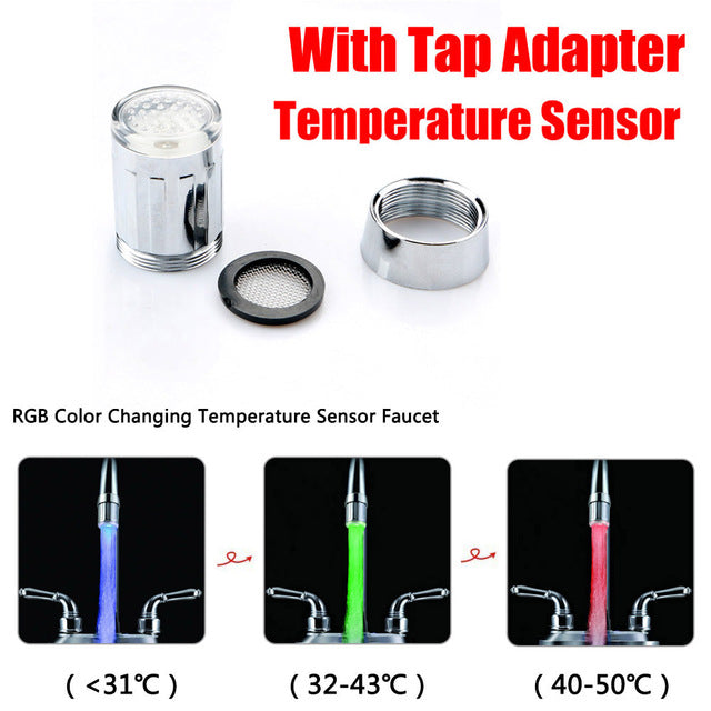 Colorful Temperature Sensor Faucet Tap