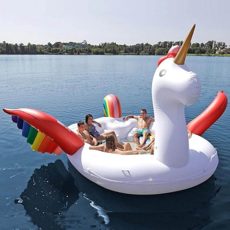 6 Person Huge Unicorn Pool Float Inflatable Giant Unicorn Swimming Pool Island