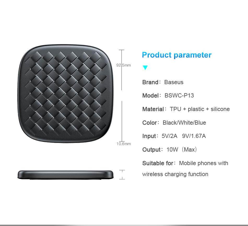 Luxury Ultra Thin Grid Pattern Breathable Wireless Charger