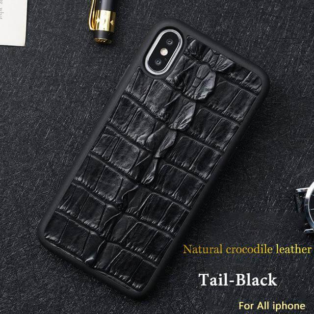 Real Handmade Crocodile Tail Back Abdomen Leather IPhone Case