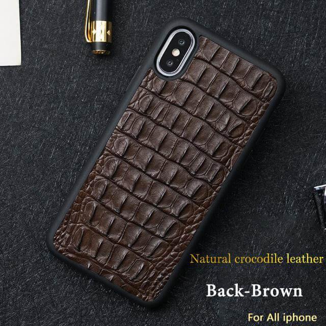 Real Handmade Crocodile Tail Back Abdomen Leather IPhone Case