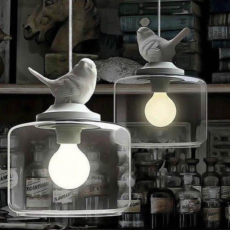 Luxury Modern Glass Shade Creative Bird Chandelier Lamp
