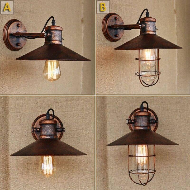 Retro Vintage Loft Style Head Wall Lamps