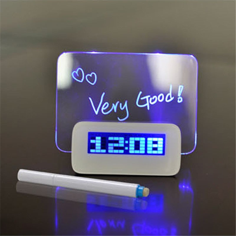 Message Board LED Digital USB Alarm Clock