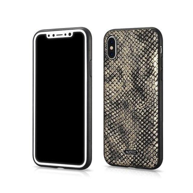 Luxury Simple Snake Texture Texture Leather Iphone Cases