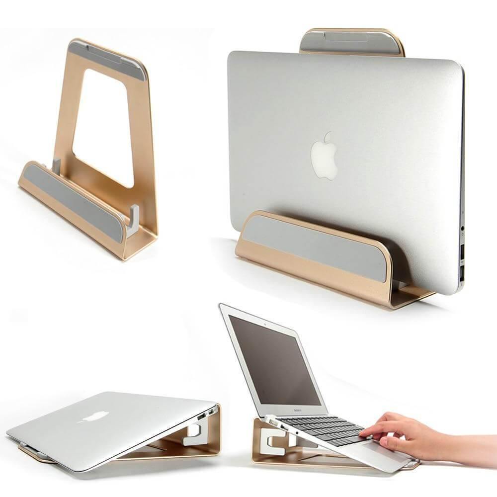 2 In 1 Function Vertical Bracket Base/ Ergonomic Laptop Stand for Macbook - UTILITY5STORE