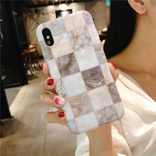 Marble Flower Petals Soft Iphone Cases
