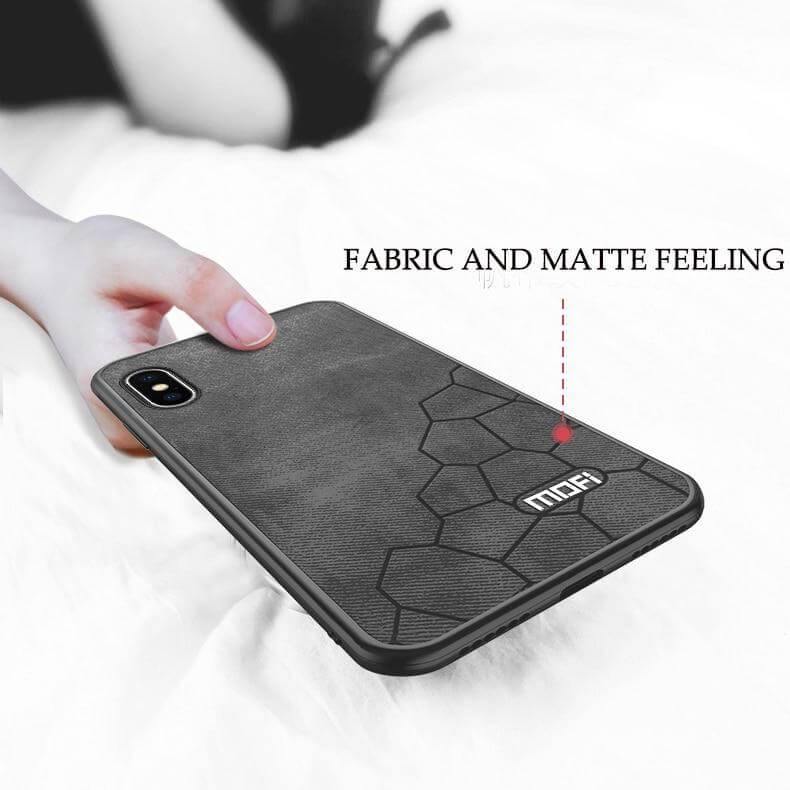 Luxury Fabric Hard Back Cover For iPhone Models