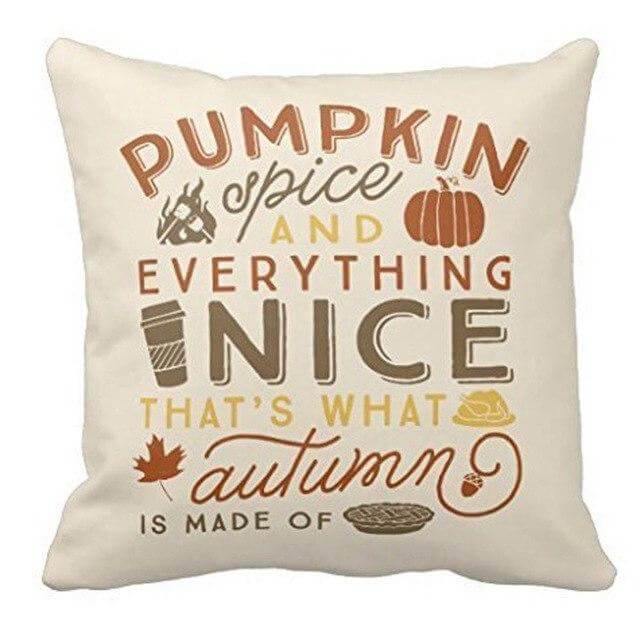 Pumpkin Spice Fall Halloween Pillow Cases