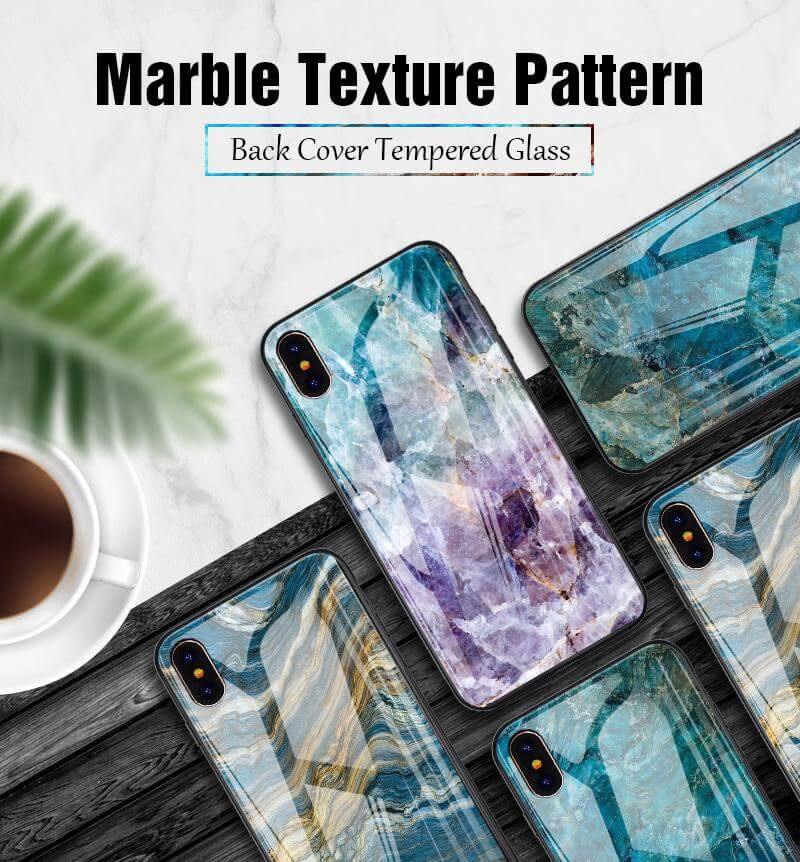 Luxury Marble Glass Agate Soft Edge Iphone Cases