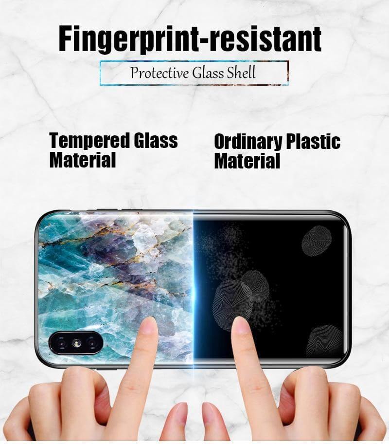 Luxury Marble Glass Agate Soft Edge Iphone Cases