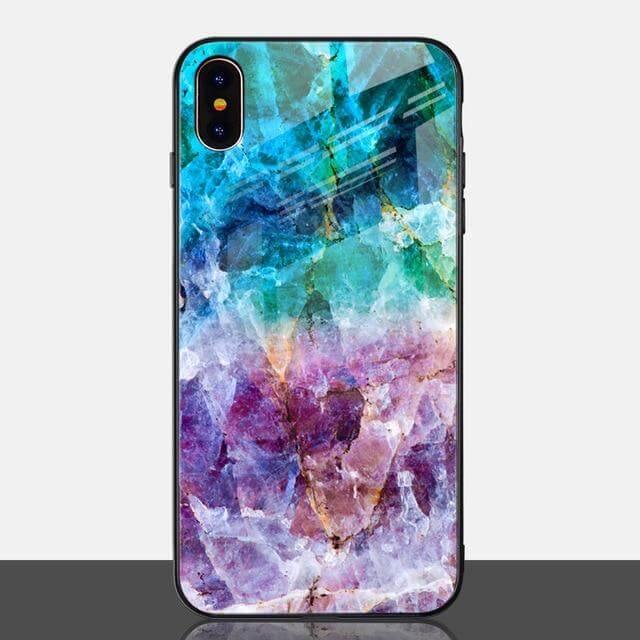 Luxury Marble Glass Agate Soft Edge Iphone Cases