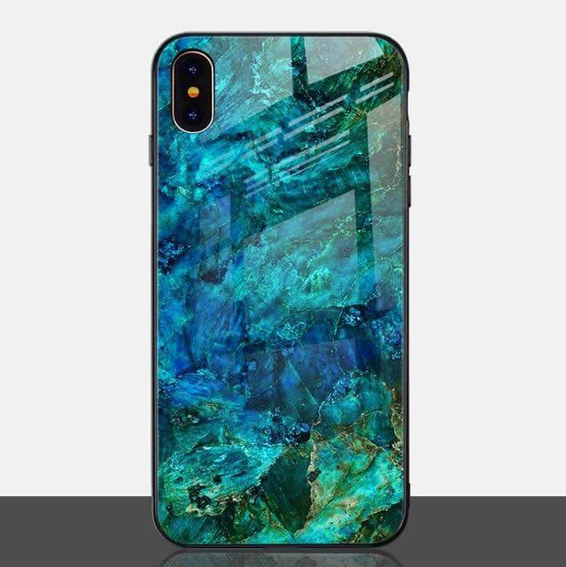 Luxury Marble Glass Agate Soft Edge Iphone Cases