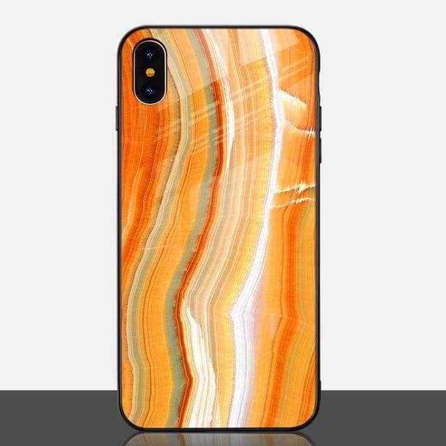 Luxury Marble Glass Agate Soft Edge Iphone Cases