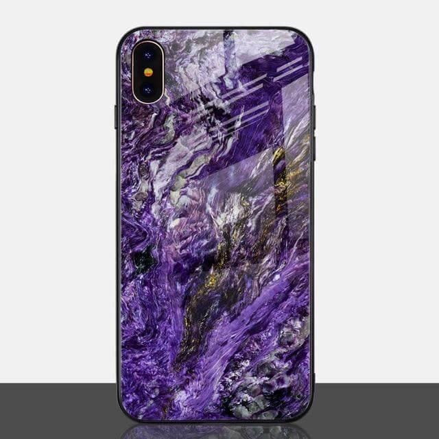 Luxury Marble Glass Agate Soft Edge Iphone Cases