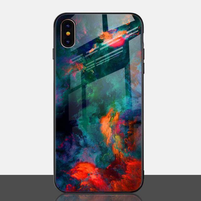 Luxury Marble Glass Agate Soft Edge Iphone Cases